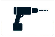 Blue cordless drill with drill bit extended.