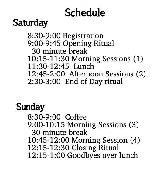6th Annual LTL Retreat Schedule