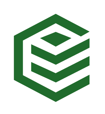 Elevation 92 Construction Green geometric logo: hexagonal frame with stacked horizontal lines and a small diamond shape inside.