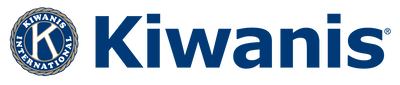 A blue Kiwanis logo on a white background