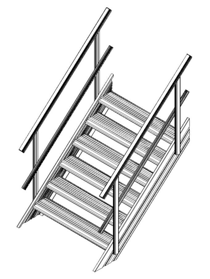 aluminium access stairs for industrial project