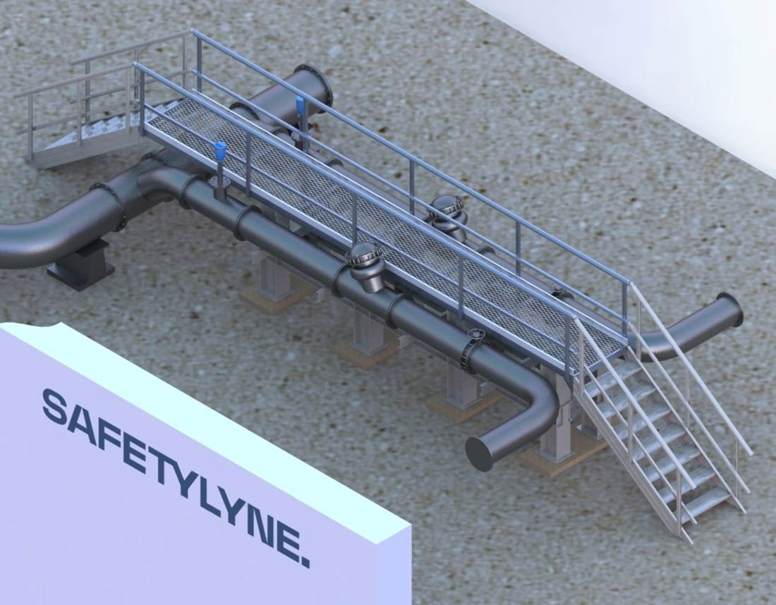 Bridge deck crossover with stairs design and manufacturing