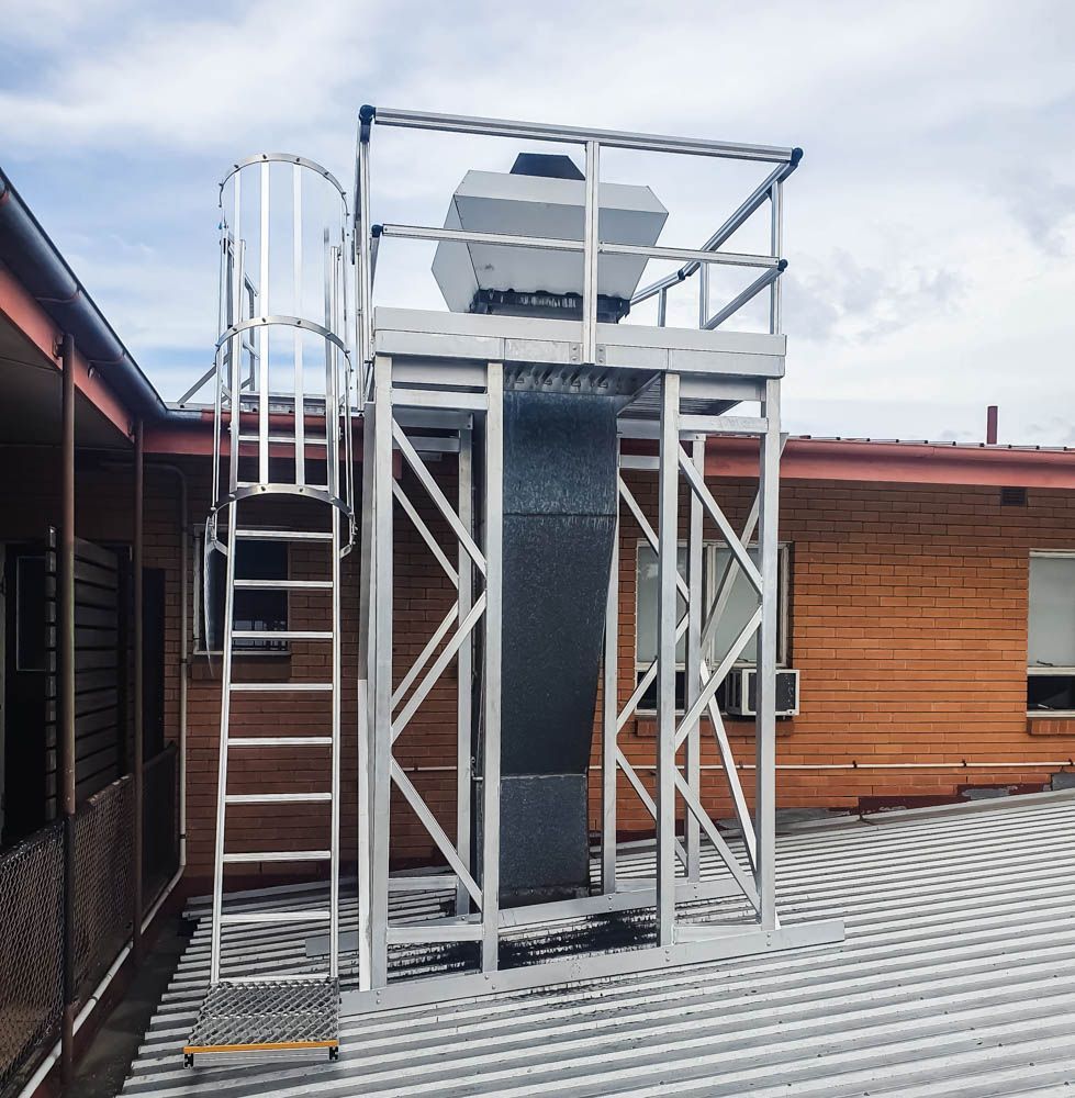 Cooling Tower Maintenance Access Platform with a ladder