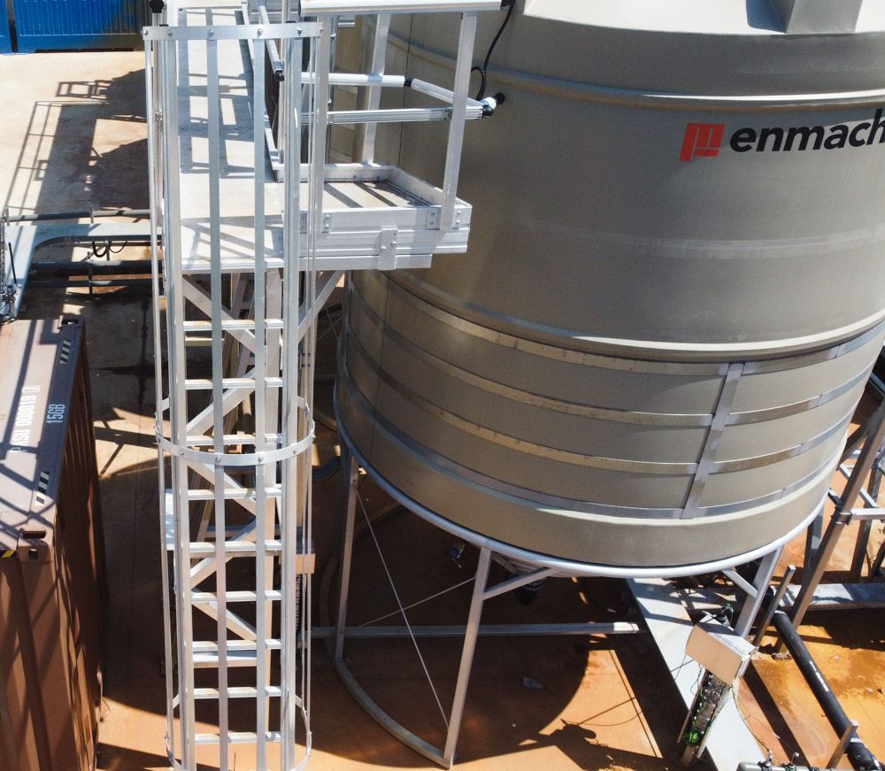 tank access systems and pump station access ladder platforms