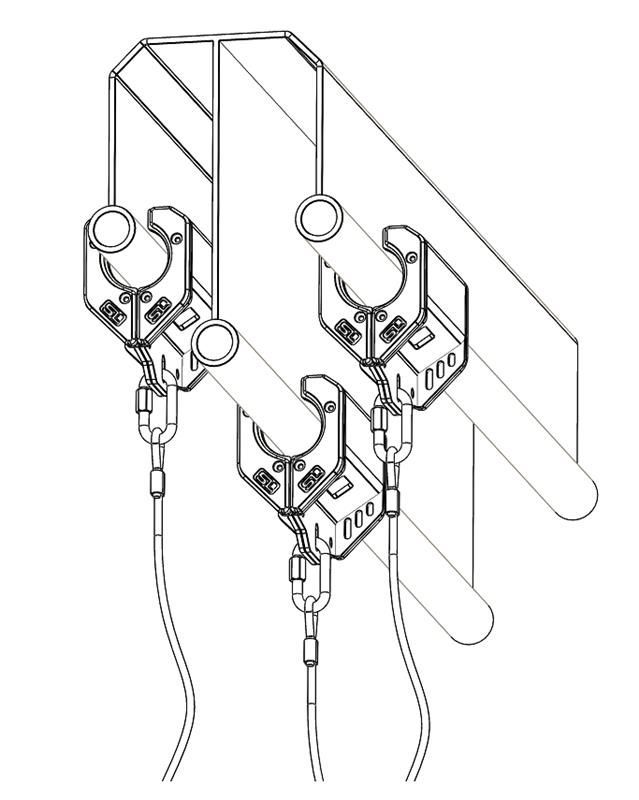 Ceiling fall arrest rigid rail for maintenance