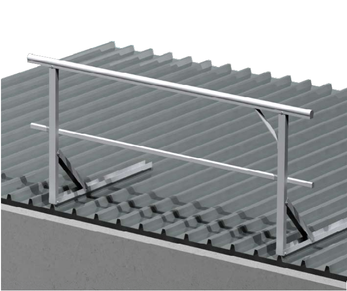 Roof Edge Protection Guard Rail - schematic drawing 