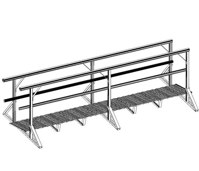 Guardrail and walkway system for building safety drawing