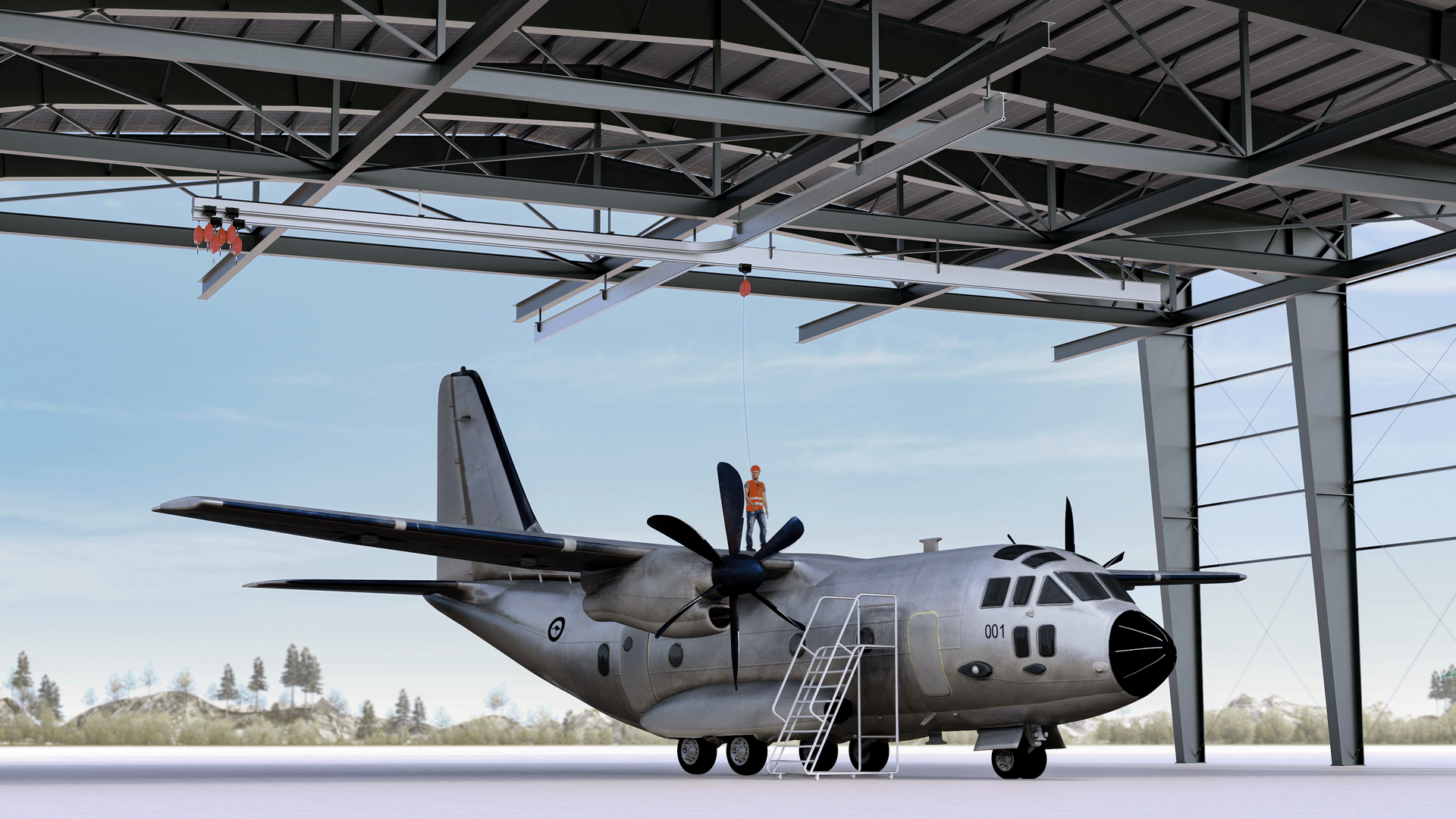 Airplane Hangar Maintenance Access 