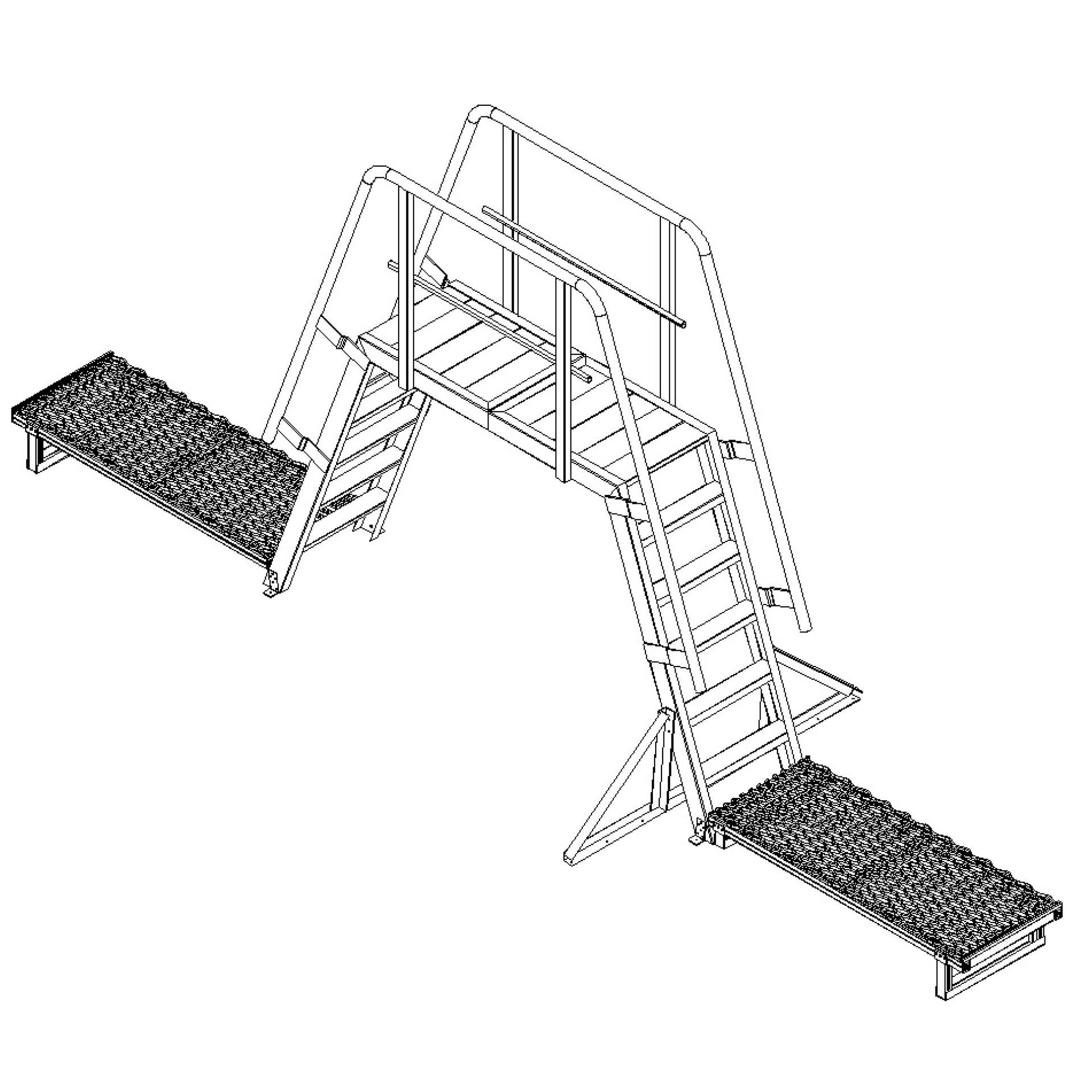 Crossover stairs illustration