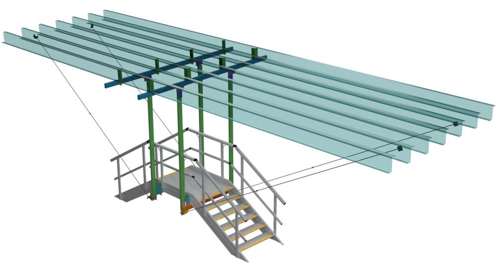 suspended to ceiling stairs