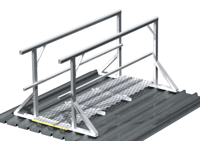 walkway with guardrail