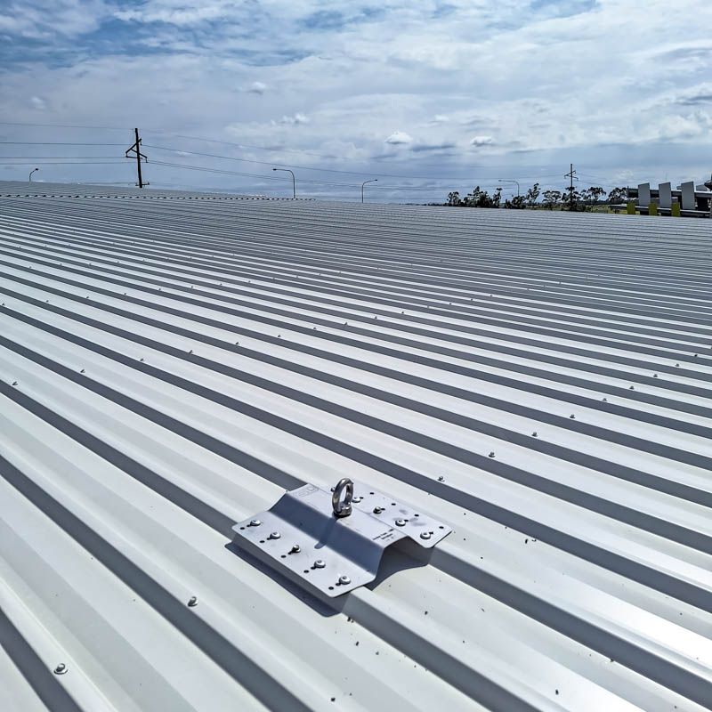 Anchor points installed  on the roof - metal roof sheet mount