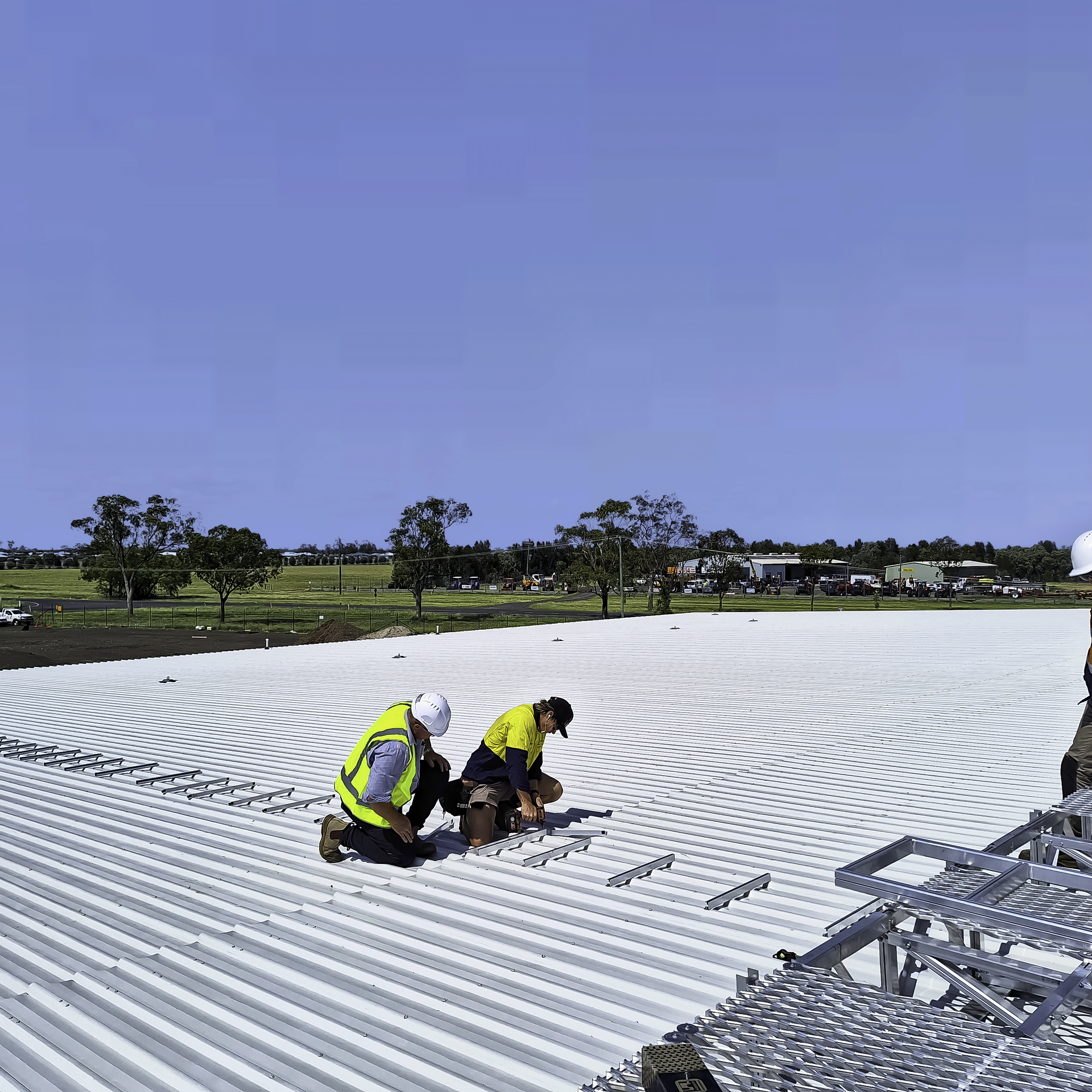 person welding structural steel, Safetylyne career, height safety, roof access