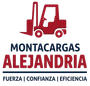 Logo de Montacargas Alejandría con montacargas rojo y lema “Fuerza | Confianza | Eficiencia”