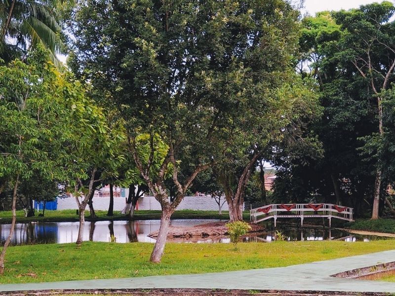 Lago com ponte