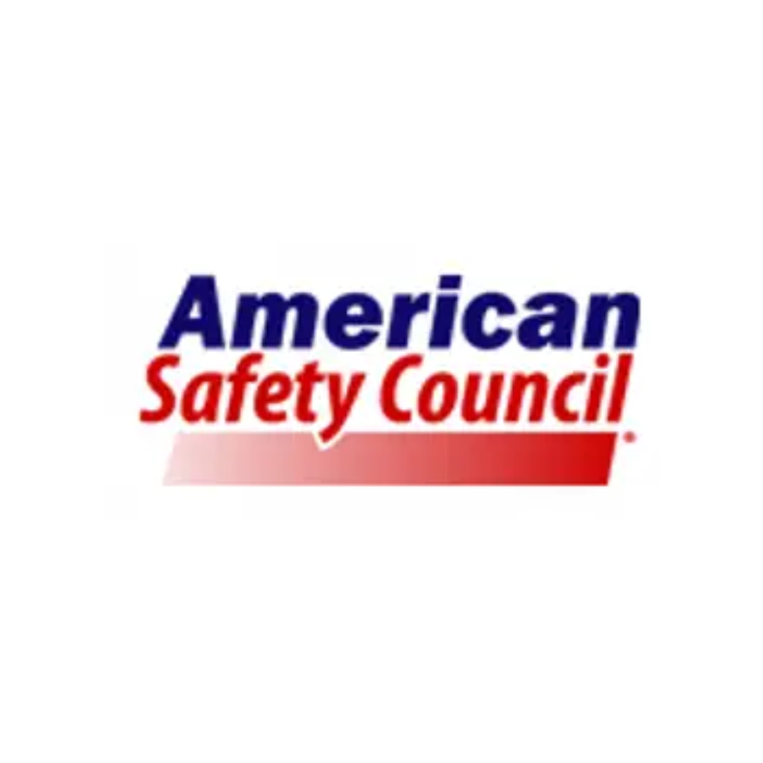 The american safety council logo is on a white background