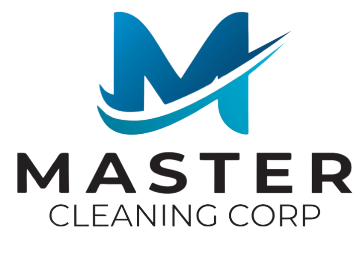 A blue letter m with a white swirl on a white background.