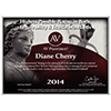 Black-and-white memorial poster for Diane Cherry, with roses and the year 2014.