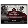 Event poster for “Diane Cherry” with red and black background and the year 2014.