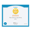 Certificate-style poster with blue border and gold seal, titled “The Cheerful Leaf.”