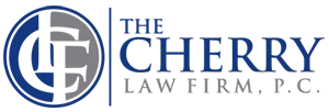 The Cherry Law Firm, P.C. logo in blue and gray text with a circular monogram emblem