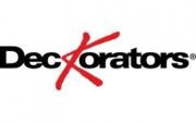 Decorators logo with a red brushstroke “K” through black text on a white background