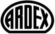 Black ARDEX logo in bold stylized letters inside an oval outline on a white background