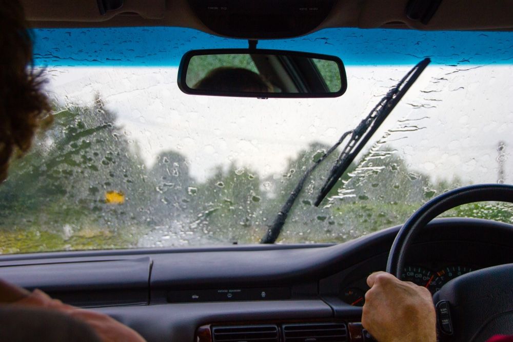 Looking Through A Wet Windscreen of a Car — A1 CarGlass In Nambour, QLD