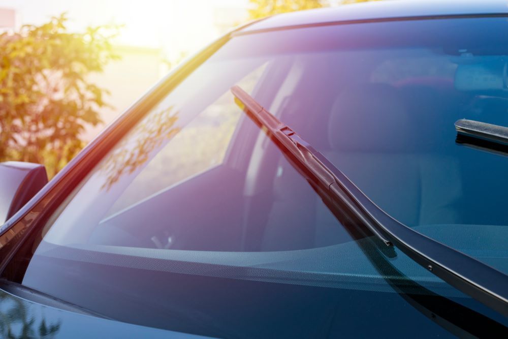 A Close Up of a Car Windscreen With Wiper Blades on It — A1 CarGlass In Caloundra, QLD