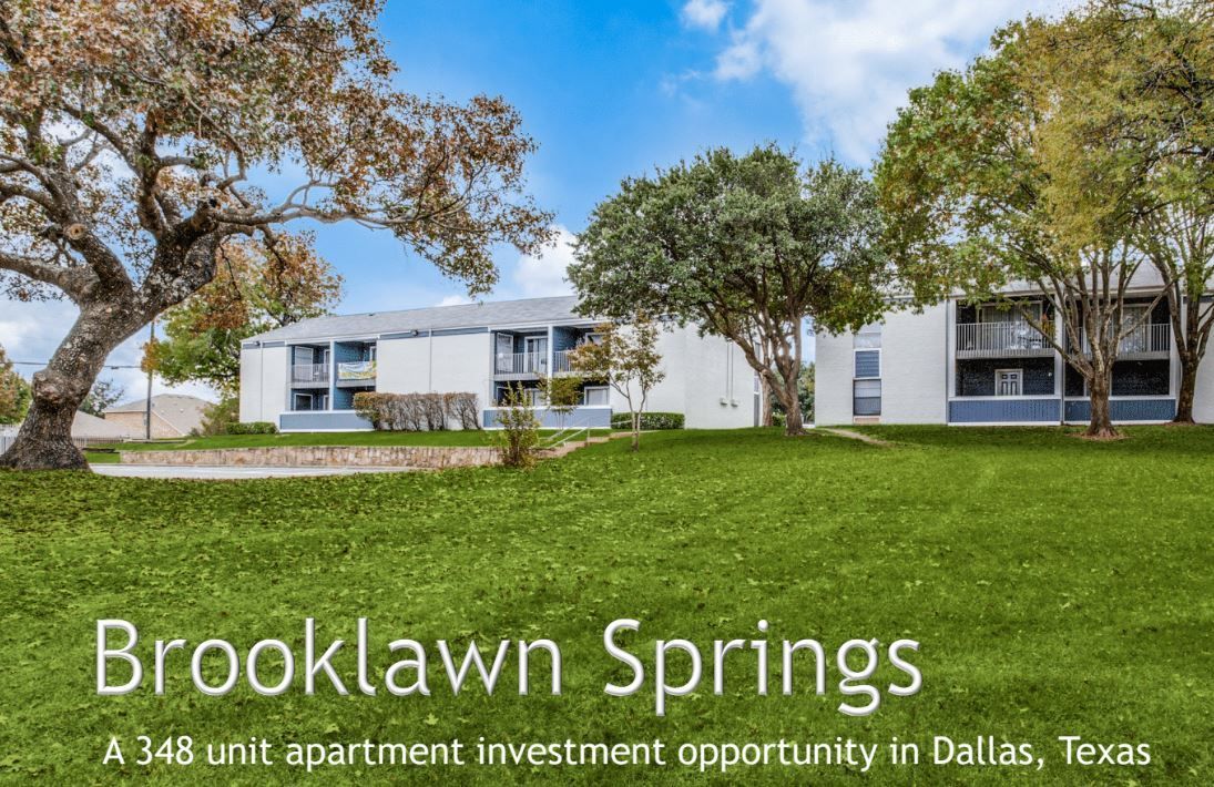 Brooklawn springs is a 348 unit apartment investment opportunity in dallas , texas