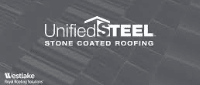 Unified Steel Stone Coated Roofing logo with a roof outline.