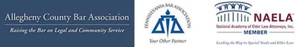 Logos for Allegheny County Bar Association, local bar association, and NAELA.