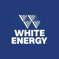 The White Energy logo features a white stylized