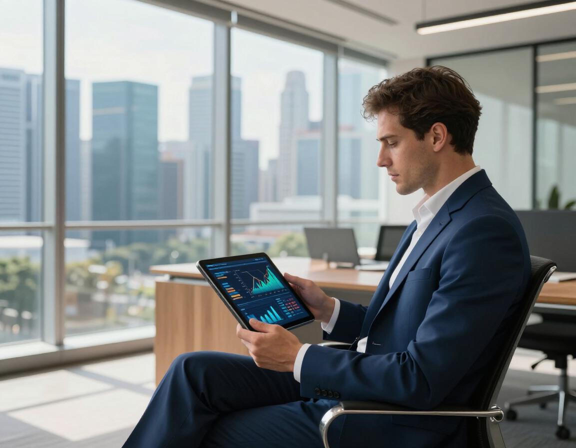 Singapore business owner using tech