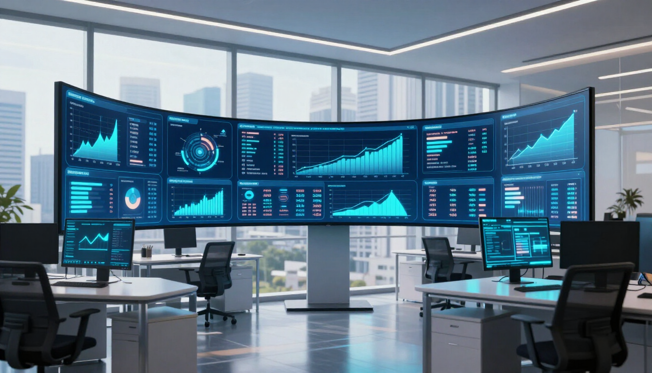 Digital marketing analytics dashboard showing AI search visibility metrics.
