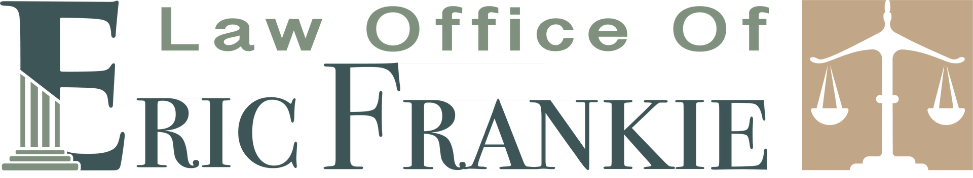 A white logo for a law firm with a pillar.