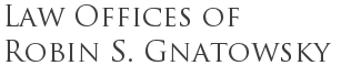 Law Offices of Robin S. Gnatowsky logo in black serif text on a white background