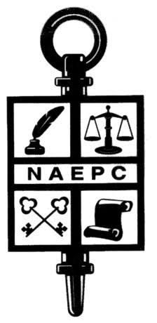 Black-and-white emblem with a ring, four icons, and the letters “NAEPC” in the center.