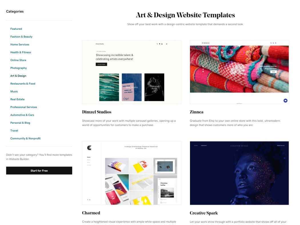 godaddy website builder templates