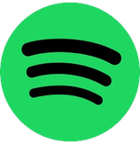 The Spotify logo: a bright green circle containing three black, curved horizontal lines representing a sound wave.