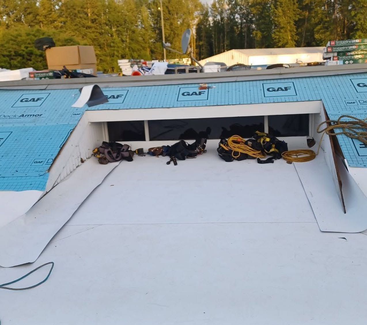 Equipment on a roof
