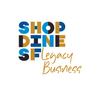 Logo reading “Shop Define SF Legacy Business” in blue, gold, and black text.