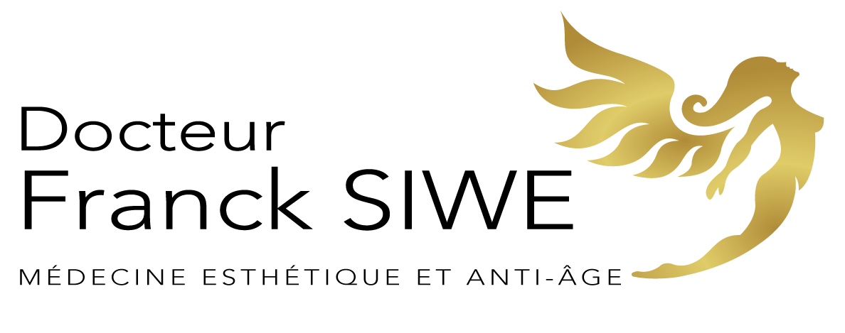 Un logo pour le docteur franck siwe avec un ange en or