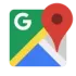 Um ícone do Google Maps com um alfinete vermelho.