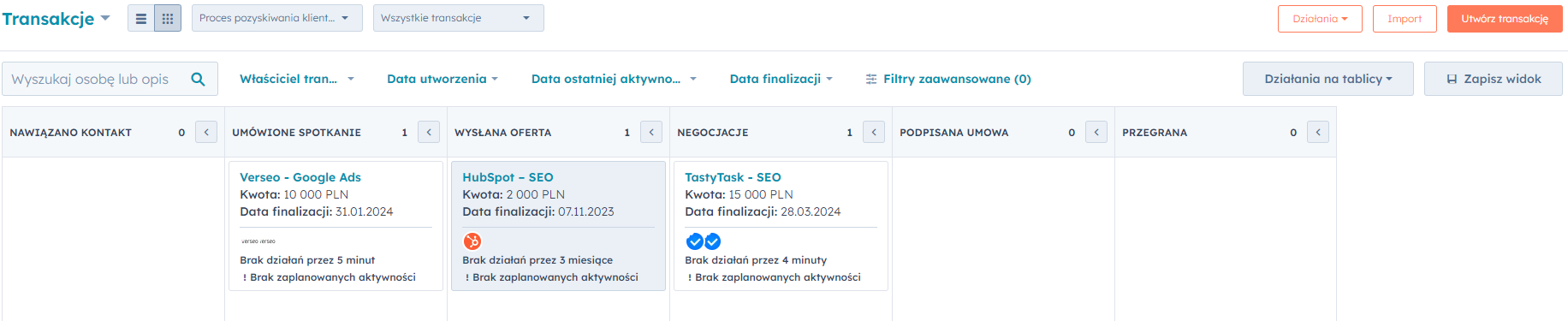Sprzedaż w HubSpot