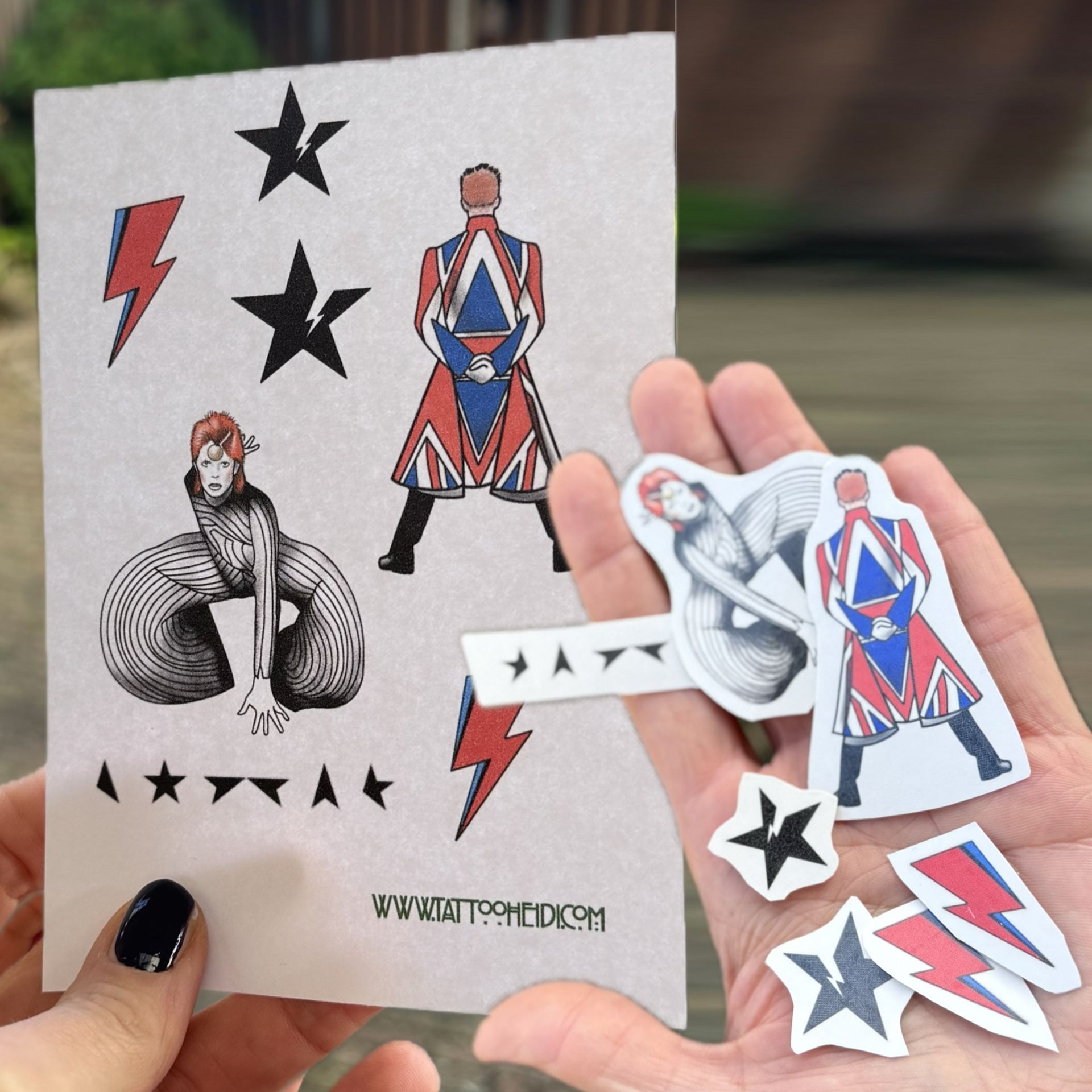 Tijdelijke tattoo set 7 David Bowie