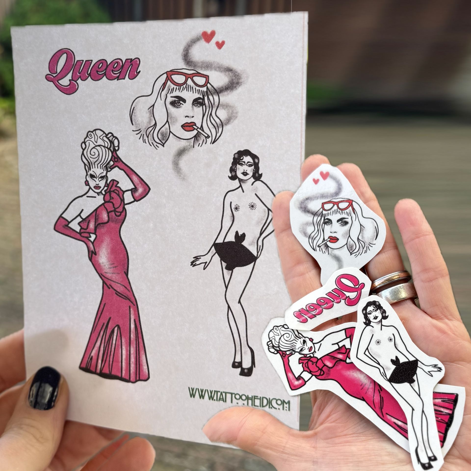 Tijdelijke tattoo set 4 Drag Queens