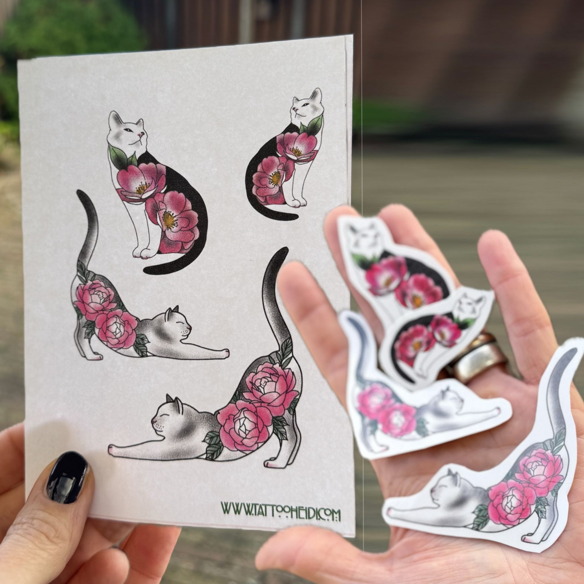 Tijdelijke tattoo set 4 katten