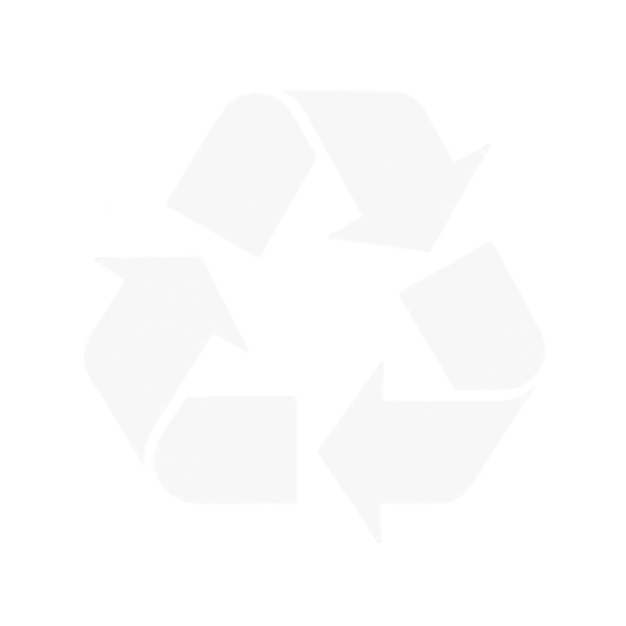 Light gray recycling symbol on a white background