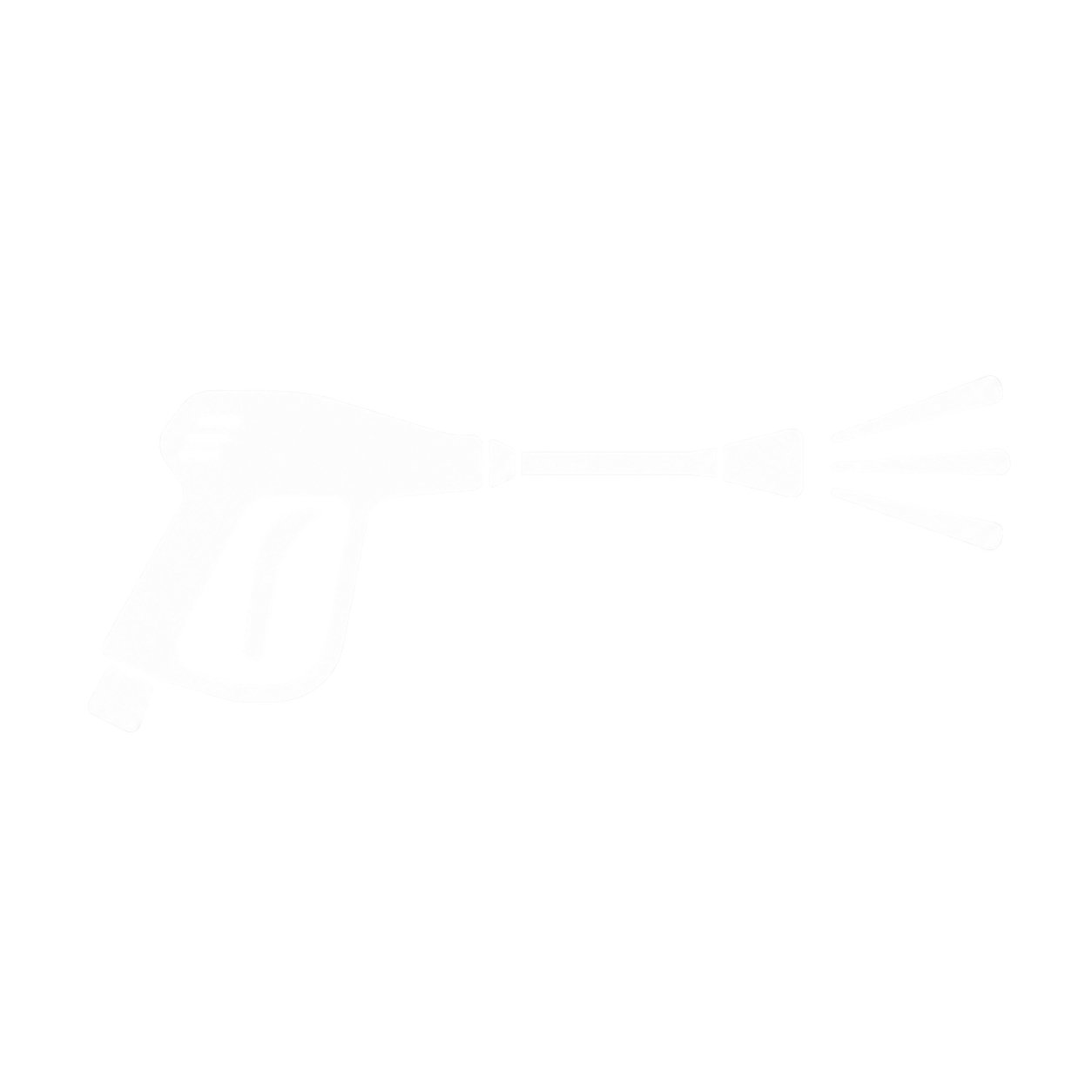 Faint outline of a syringe-like object on a white background